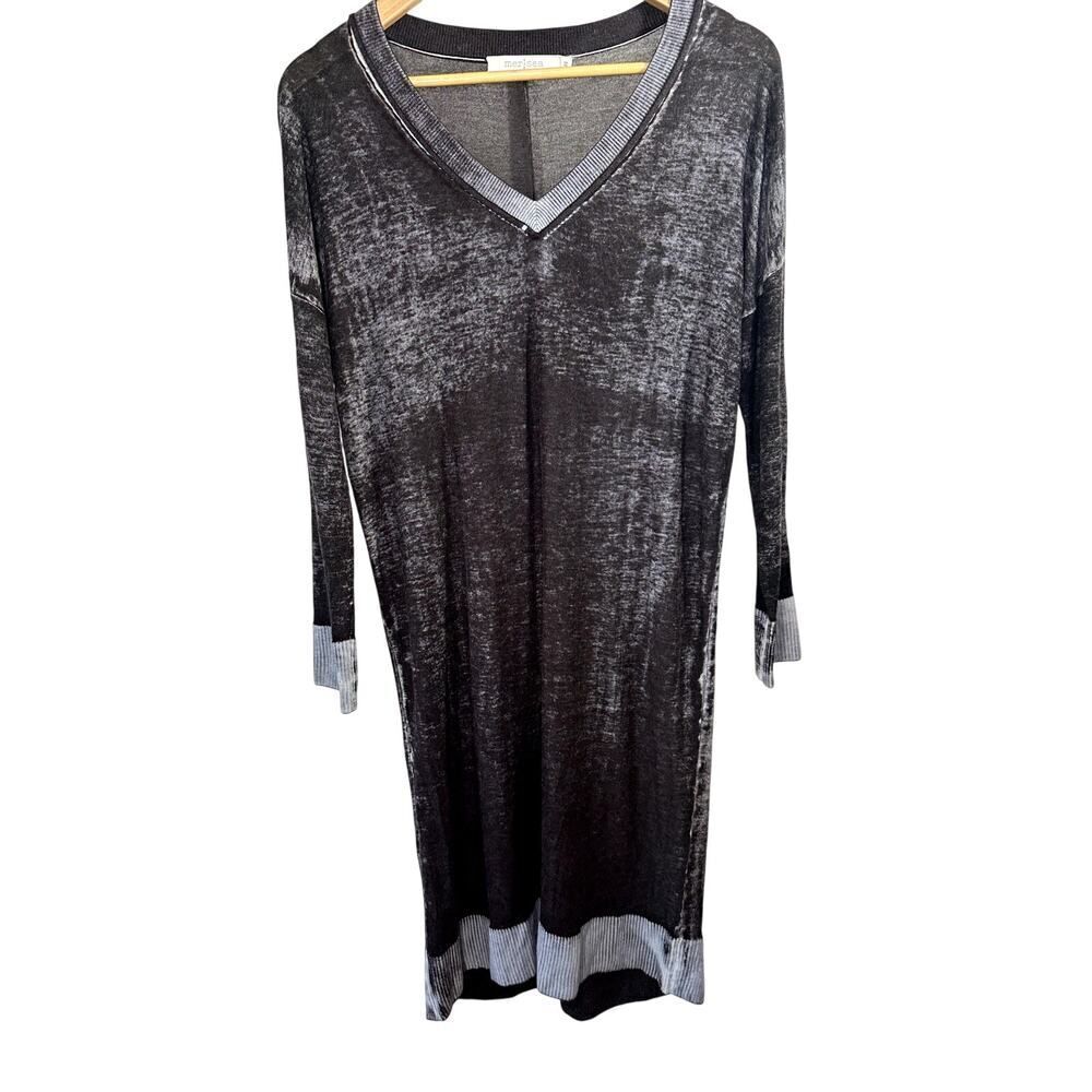MERSEA Women's Saltwash Cashmere Blend Lightweight Dress Black/Gray Size Medium